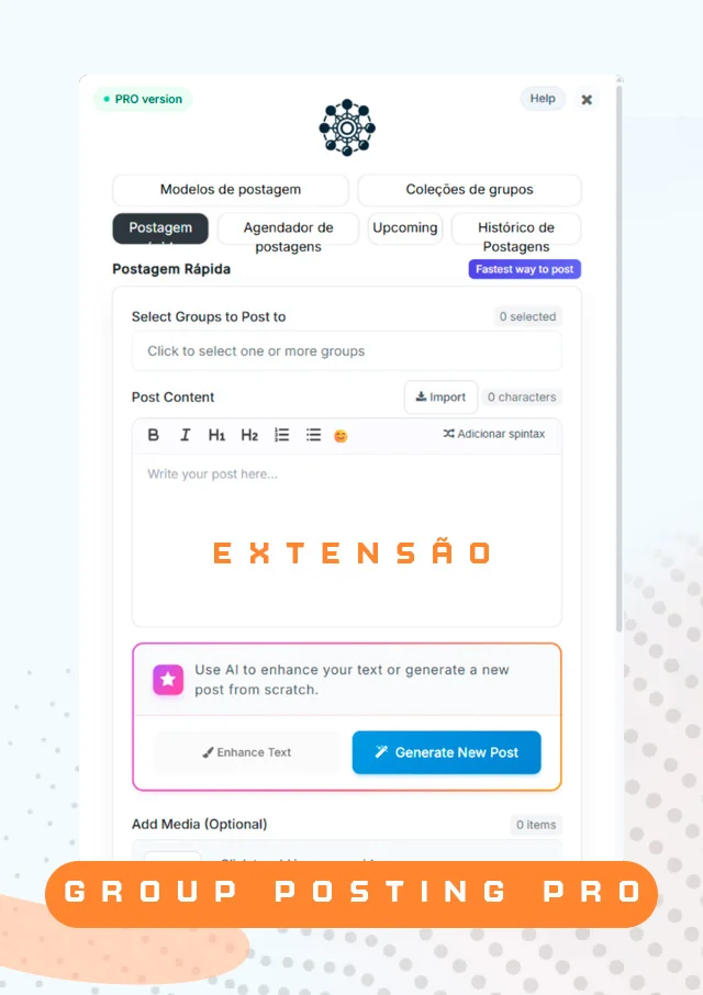 Group Posting PRO - Poste em Grupos do Facebook Automaticamente - Marketizando
